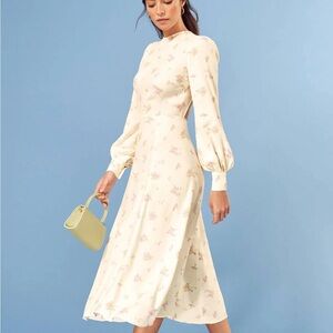 Elegant Cream Floral Dress